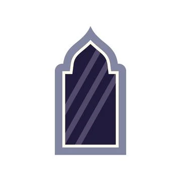Islamic arch window frame, arabian architecture design イラスト素材