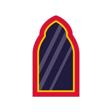 Islamic arch window frame with arabian elements イラスト素材