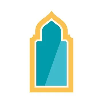 Islamic arch window frame icon design イラスト素材