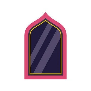 Islamic arch window frame or mirror illustration イラスト素材