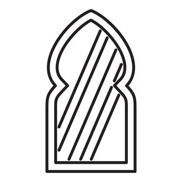 Islamic arch window representing traditional arabic architecture イラスト素材