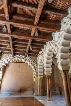 Islamic Arches and Timber Ceiling Stock Photos