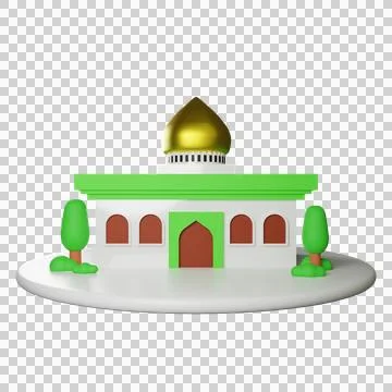 Islamic architectural mosque building Stock Illustration
