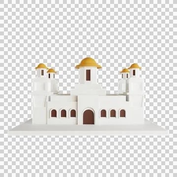 Islamic architectural mosque building Stock Illustration