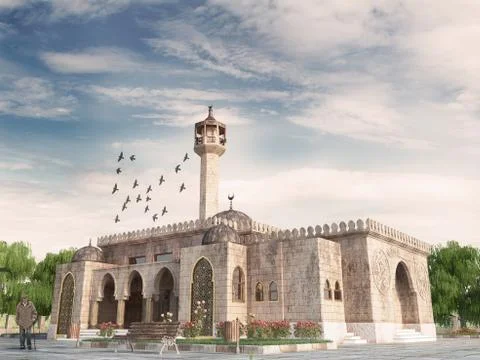 Islamic architectural mosque design Stock Illustration