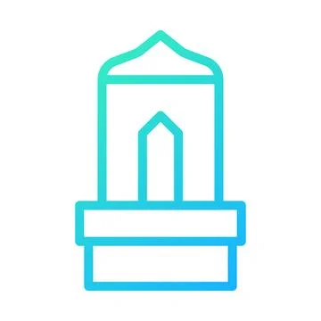 Islamic Architecture Icon with Gradient Color Design Ilustración de archivo