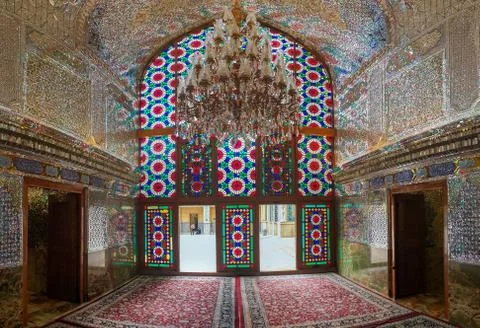 Islamic architecture of Shah-e-Cheragh Shrine and mausoleum, Shiraz, Iran . Stock Photos