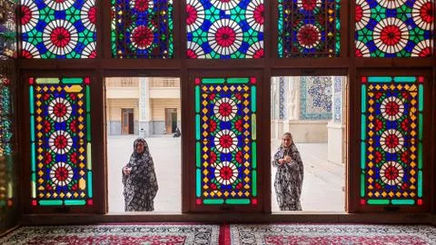 Islamic architecture of Shah-e-Cheragh Shrine and mausoleum, Shiraz, Iran . Stock Photos