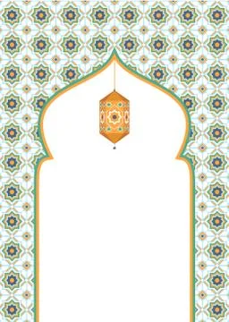 Islamic art background design with blank space Illustrazione stock