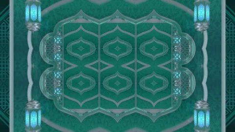 Islamic Art Design with Geometric Patterns and Lanterns Stock Footage 289136250