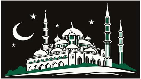 Islamic art mosque illustration vector graphic ramadan kareem eid mubarak design Stock Illustration