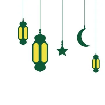 Islamic background art with lantern lamp vector illustration Stock Illustration