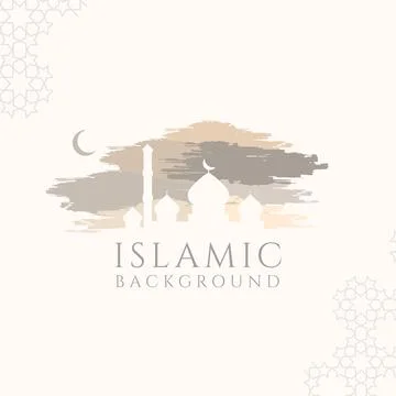 Islamic Background Design Vector Mosque Brush Stock Illustration