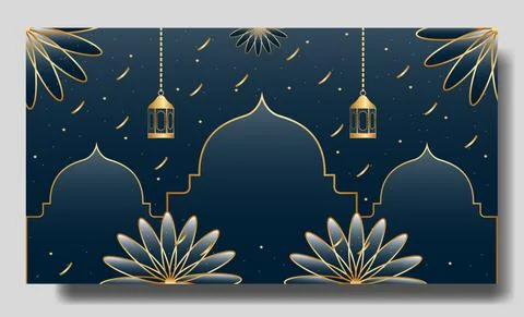Islamic background with flowers editable poster イラスト素材
