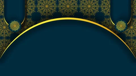 Islamic Background with Gold Arch and Mandala Pattern for Ramadan and Eid Mu Stock Footage 340290121