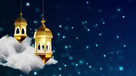 Islamic Background with Lantern Stock Footage 185836780