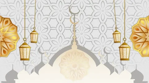 Islamic Background Loop Alpha Stock Footage 343913017