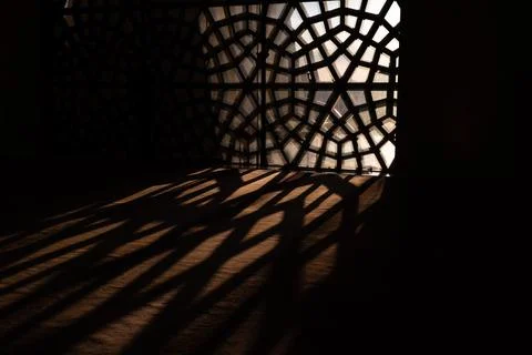 Islamic background photo. Islamic pattern on the window Stock Photos