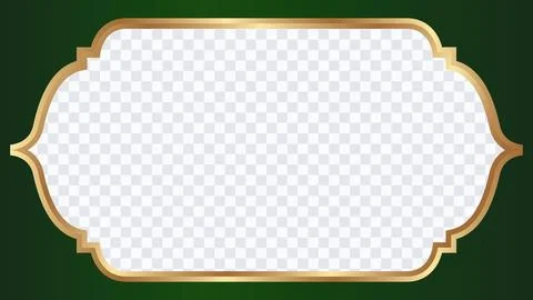 Islamic banner border with gold frame.Vector illustration. Stock Illustration