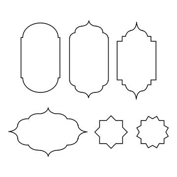 Islamic border, Islamic elements vector, Islamic frame design template. 스톡 일러스트