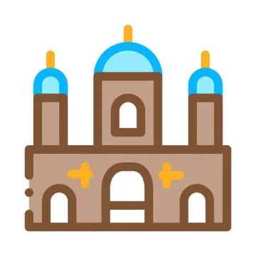 Islamic Building Icon Vector Outline Illustration Ilustración de archivo