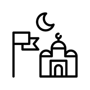 Islamic community vector illustration, Ramadan related line icon Stock Illustration