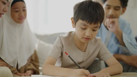 Islamic concept of 4k Resolution. A Muslim family is spending time together.. Stock Footage 322683029