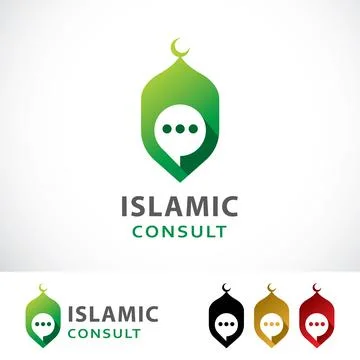 Islamic Consult Logo Design Template Stock Illustration