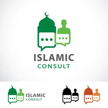 Islamic Consult Logo Design Template Stock Illustration