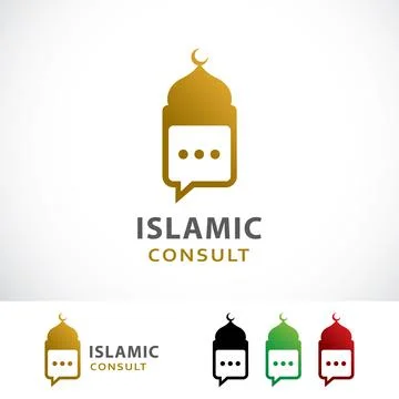 Islamic Consult Logo Design Template Stock Illustration