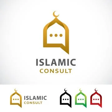 Islamic Consult Logo Design Template Stock Illustration