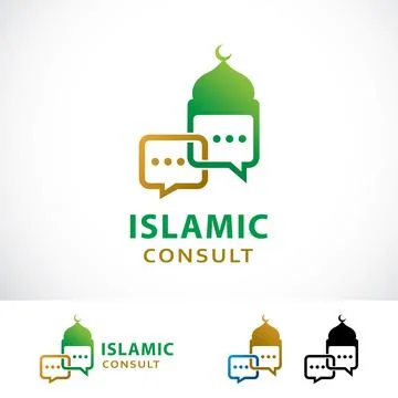 Islamic Consult Logo Design Template Stock Illustration