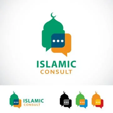 Islamic Consult Logo Design Template Stock Illustration