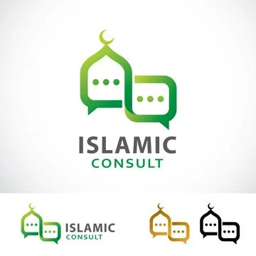 Islamic Consult Logo Design Template Stock Illustration