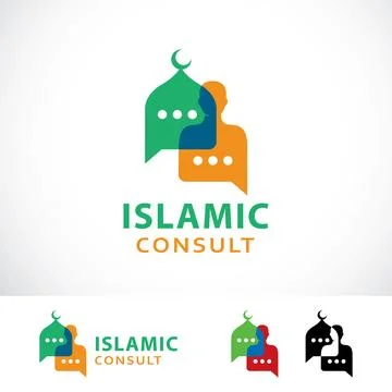 Islamic Consult Logo Design Template Illustrazione stock