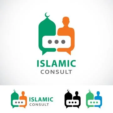 Islamic Consult Logo Design Template Stock Illustration