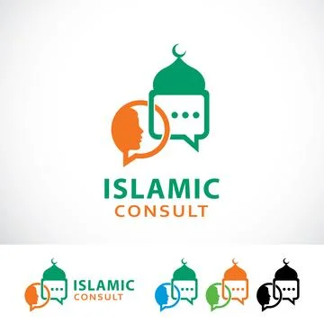 Islamic Consult Logo Design Template Stock Illustration