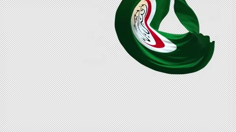 Islamic cooperation flag transitions in alpha channel 4k loop Stock Footage 307905564