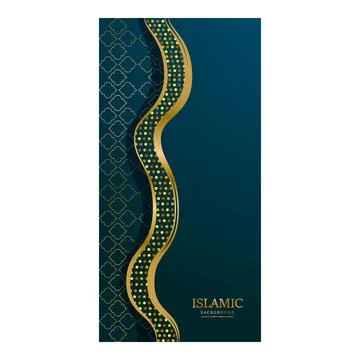 Islamic copy space vertical banner design background Stock Illustration