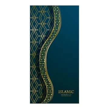 Islamic copy space vertical banner design vector Stock Illustration