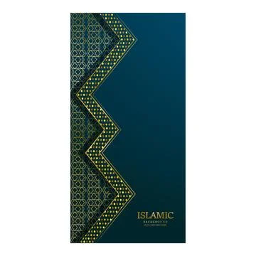 Islamic copy space vertical banner design template Stock Illustration