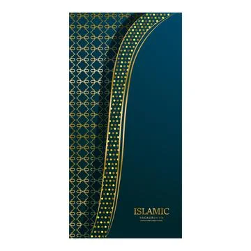 Islamic copy space vertical banner design concept Stock Illustration