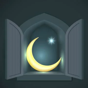Islamic crescent and star. Stock Illustration