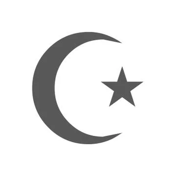 Islamic crescent moon icon vector simple Stock Illustration