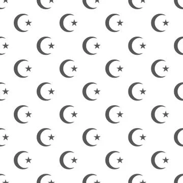 Islamic crescent moon pattern seamless Illustrazione stock