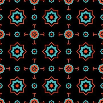 Islamic dark geometric pattern seamless. East ornament. Muslim background. Ve Stock Illustration