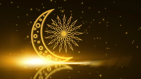Islamic decoration background with crescent moon luxury style Stock Footage 228879932