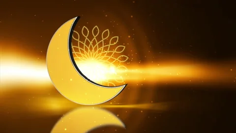 Islamic decoration background with crescent moon luxury style Stock-Footage 229045547