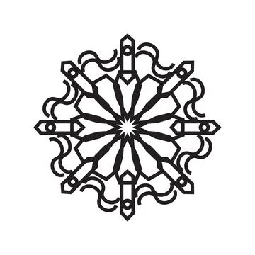 Islamic decorative ornament graphic element isolated Stock Illustration