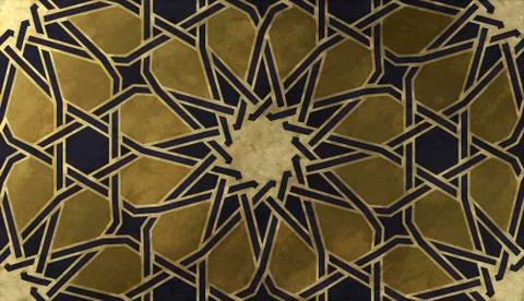 Islamic decorative pattern with golden artistic texture. Illustrazione stock